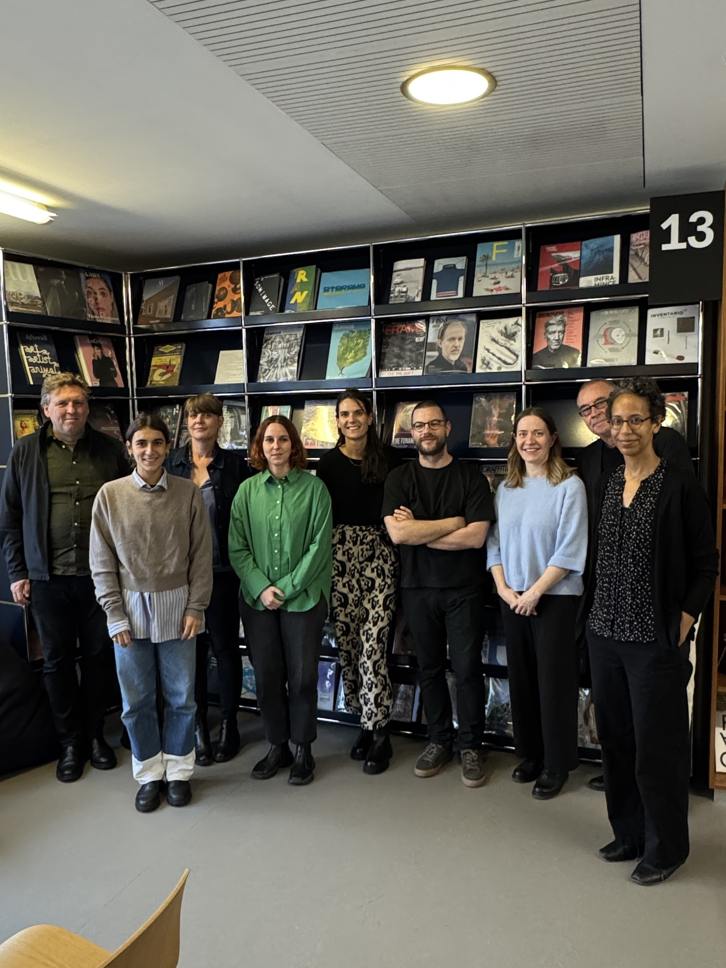 From left to right : Joost Grootens, Léonore Conte, Caroll Maréchal, Julie Blanc, Clémence Imbert, Anthony Masure, Sandra Bischler-Hartmann, Michael Renner, Sarah Owens